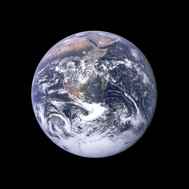 The Blue Marble, taken 1972 by the crew of the Apollo 17, 1972